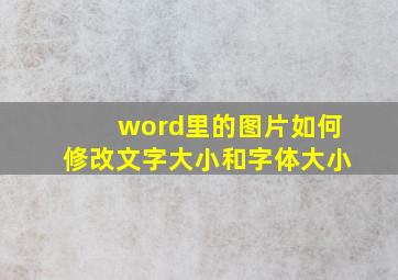 word里的图片如何修改文字大小和字体大小