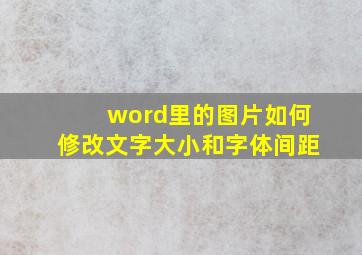 word里的图片如何修改文字大小和字体间距