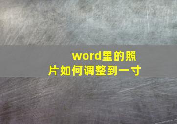 word里的照片如何调整到一寸