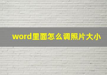 word里面怎么调照片大小