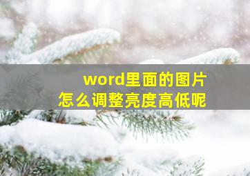 word里面的图片怎么调整亮度高低呢