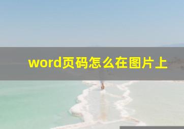 word页码怎么在图片上