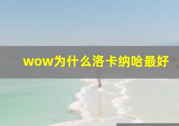 wow为什么洛卡纳哈最好