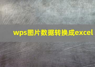 wps图片数据转换成excel