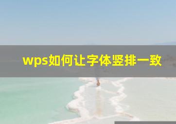 wps如何让字体竖排一致