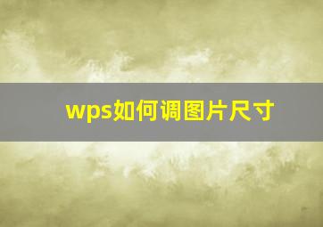 wps如何调图片尺寸