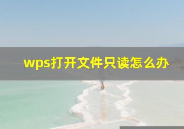 wps打开文件只读怎么办