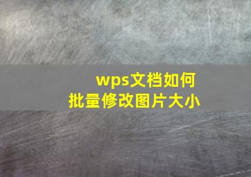 wps文档如何批量修改图片大小