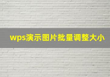 wps演示图片批量调整大小