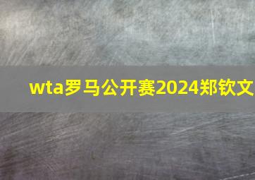 wta罗马公开赛2024郑钦文