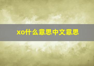 xo什么意思中文意思