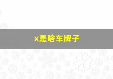 x是啥车牌子