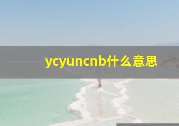 ycyuncnb什么意思