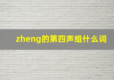 zheng的第四声组什么词