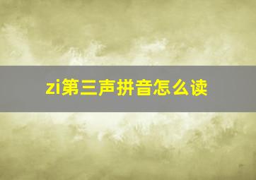 zi第三声拼音怎么读