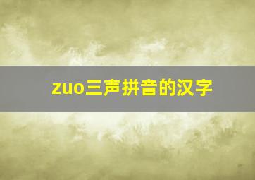 zuo三声拼音的汉字