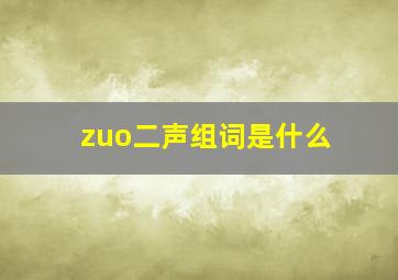 zuo二声组词是什么