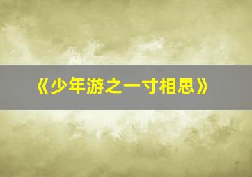 《少年游之一寸相思》