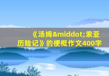 《汤姆·索亚历险记》的梗概作文400字