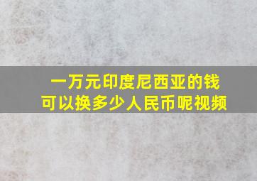 一万元印度尼西亚的钱可以换多少人民币呢视频