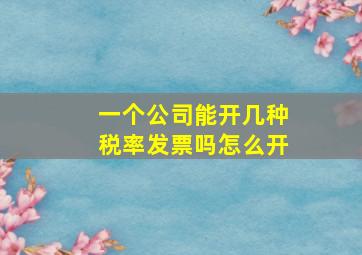 一个公司能开几种税率发票吗怎么开