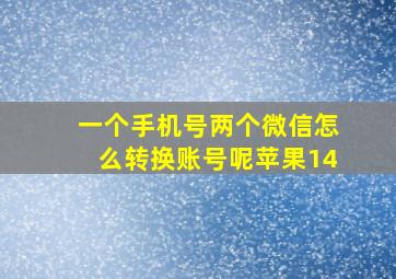 一个手机号两个微信怎么转换账号呢苹果14