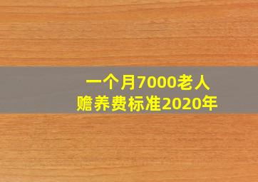 一个月7000老人赡养费标准2020年