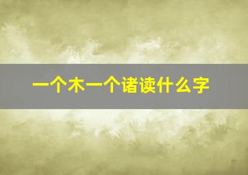 一个木一个诸读什么字