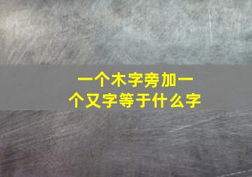 一个木字旁加一个又字等于什么字