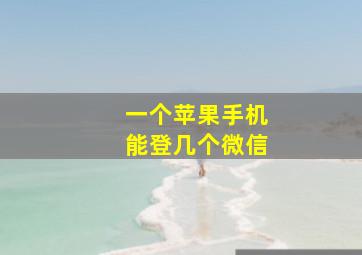 一个苹果手机能登几个微信