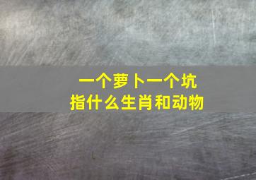 一个萝卜一个坑指什么生肖和动物