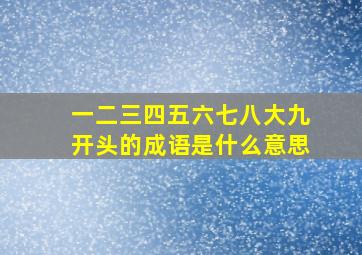 一二三四五六七八大九开头的成语是什么意思