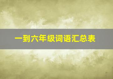 一到六年级词语汇总表