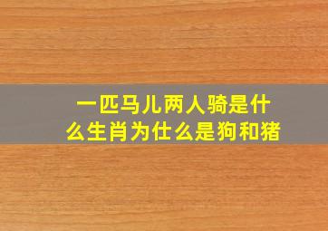 一匹马儿两人骑是什么生肖为仕么是狗和猪