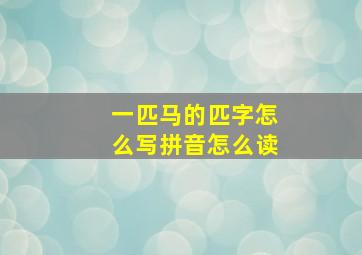 一匹马的匹字怎么写拼音怎么读