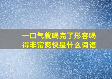 一口气就喝完了形容喝得非常爽快是什么词语