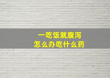 一吃饭就腹泻怎么办吃什么药