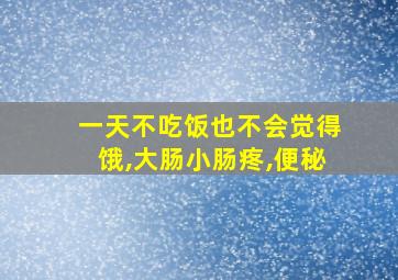 一天不吃饭也不会觉得饿,大肠小肠疼,便秘