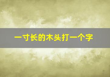 一寸长的木头打一个字