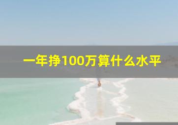 一年挣100万算什么水平