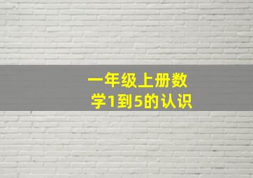 一年级上册数学1到5的认识