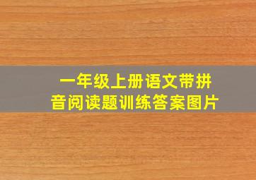 一年级上册语文带拼音阅读题训练答案图片