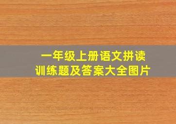 一年级上册语文拼读训练题及答案大全图片