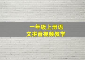 一年级上册语文拼音视频教学