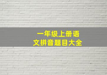 一年级上册语文拼音题目大全