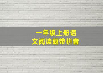 一年级上册语文阅读题带拼音