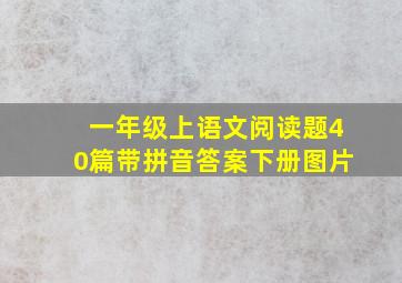 一年级上语文阅读题40篇带拼音答案下册图片