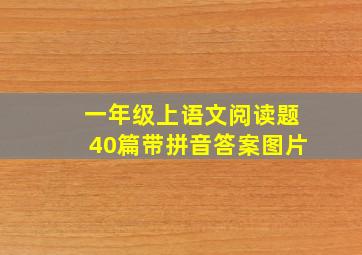 一年级上语文阅读题40篇带拼音答案图片