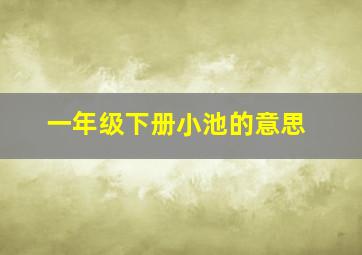 一年级下册小池的意思