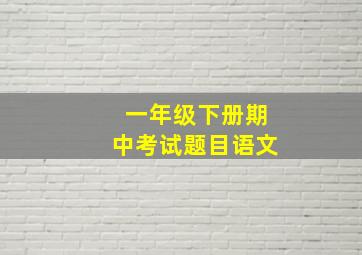 一年级下册期中考试题目语文